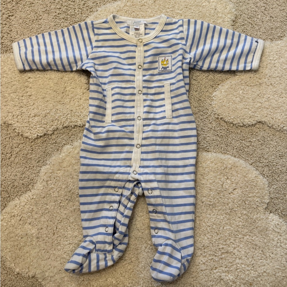 Jacadi Paris Striped Footed Sleeper - Size 3M